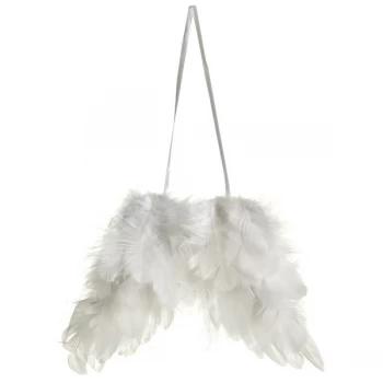 image of White Feather Hanging Wings Decoration 16cm