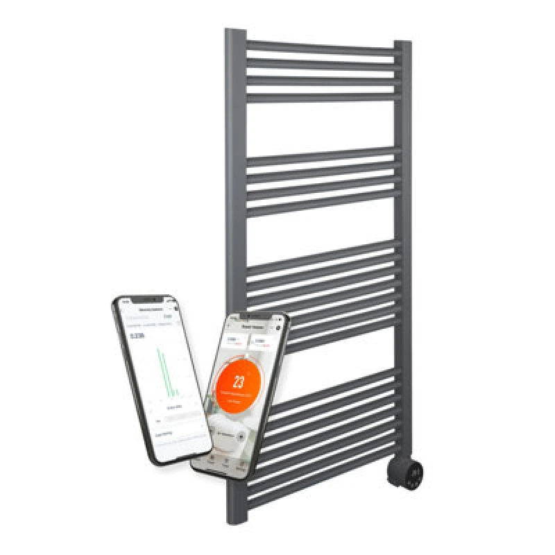 Image of Masterplug Smartenergy Heated Towel Rail Radiator, WiFi, 1000W, Grey