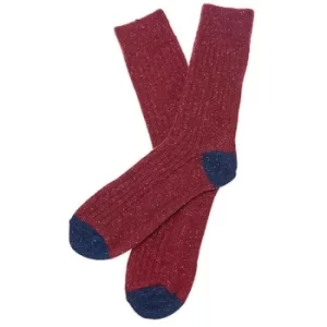 Image of Barbour Mens Houghton Sock Red/Navy Medium