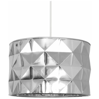 Image of Minisun - Geometric Chrome Ceiling Light Shade Easy Fit Pendant Lighting