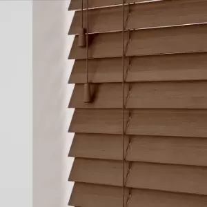 Image of Wooden Venetian Blinds With Strings Chestnut Oak