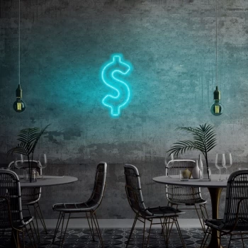 Image of Dollar Sign - Blue Blue Wall Lamp