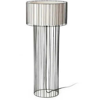 image of Faro Linda - 1 Light Floor Lamp White, Black, E27