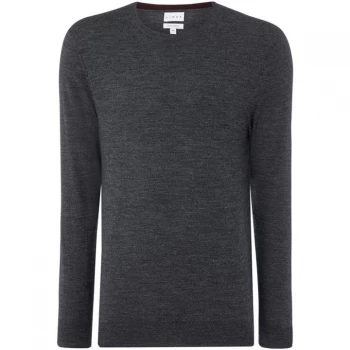 image of Linea Thames Crew Neck Merino Jumper - Charcoal