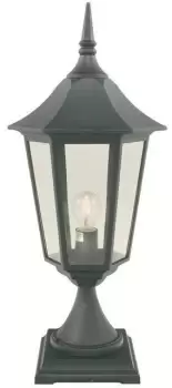 image of Valencia Grande 1 Light Outdoor Pedestal Lantern Black IP44, E27