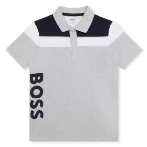 Image of Boss Large Logo Polo Shirt Juniors - Grey