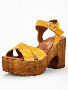 image of Office Marzipan Heeled Sandal - Mustard