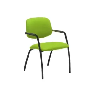 Image of Dams MTO Tuba Black 4 Leg Frame Conference Chair with Half Upholstered Back - Ba