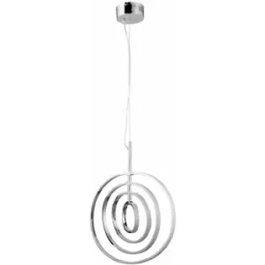 Image of Led Ceiling Pendant Light 30W Warm White Chrome Hoop Ring Feature Strip Lamp