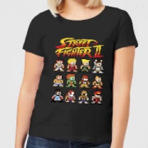 Image of Street Fighter 2 Pixel Characters Womens T-Shirt - Black