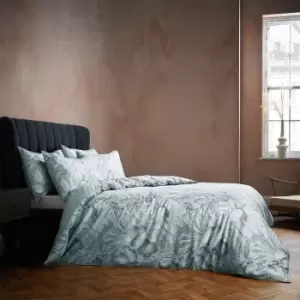 Image of Tivoli Tropical Printed Piped Duvet Cover Set Cirrus, Cirrus / King