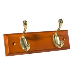 image of BQ Antique pine brass effect Hook rail H15mm W70mm L228mm