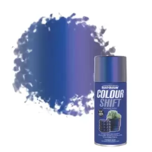 image of Rust-Oleum Colour Shift Cosmic Blue Multi Surface Topcoat Spray Paint, 150Ml