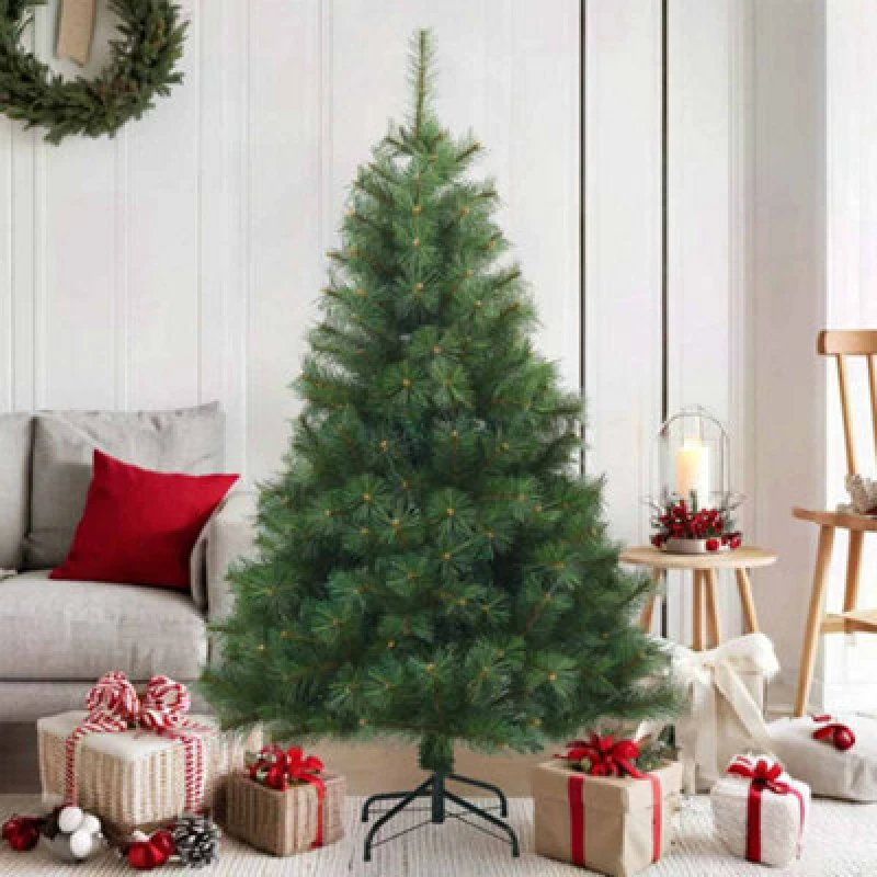 Image of vidaXL Artificial Hinged Christmas Tree Green 150 x 94cm PVC, steel, Green 42019332
