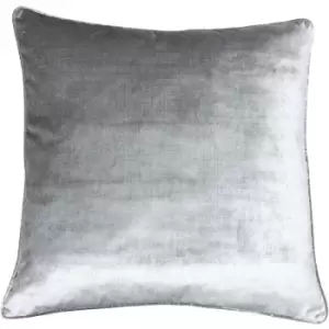 Image of Riva Paoletti Luxe Velvet Cushion Cover (55 x 55cm) (Silver) - Silver