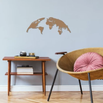Image of World Map Medium - Copper Copper Decorative Metal Wall Accessory