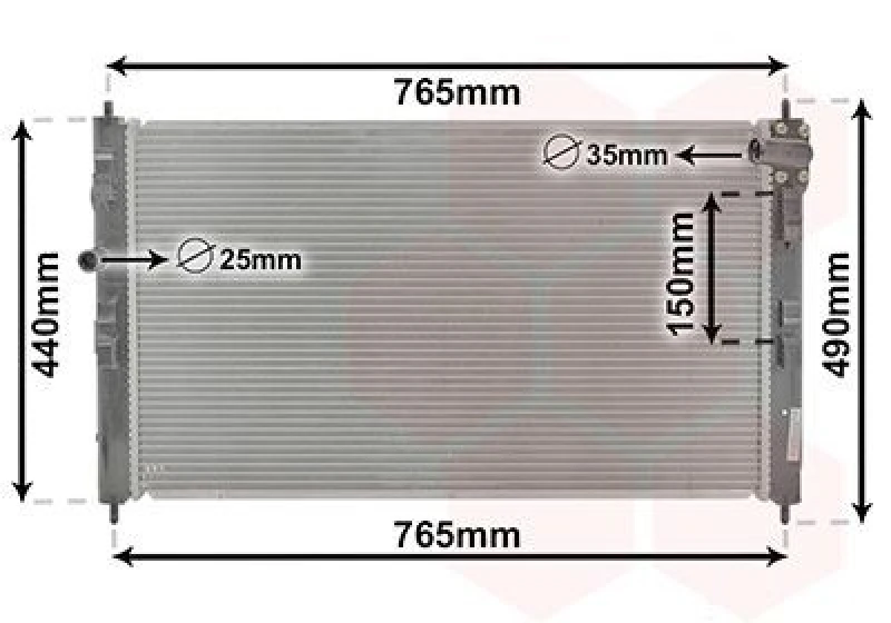 Image of VAN WEZEL Engine radiator VAN WEZEL 09012707