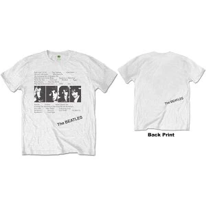 Image of The Beatles - White Album Tracks Mens Large T-Shirt - White