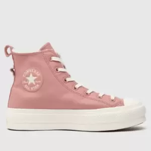 image of Converse Pink All Star Lift Cozy Trainers