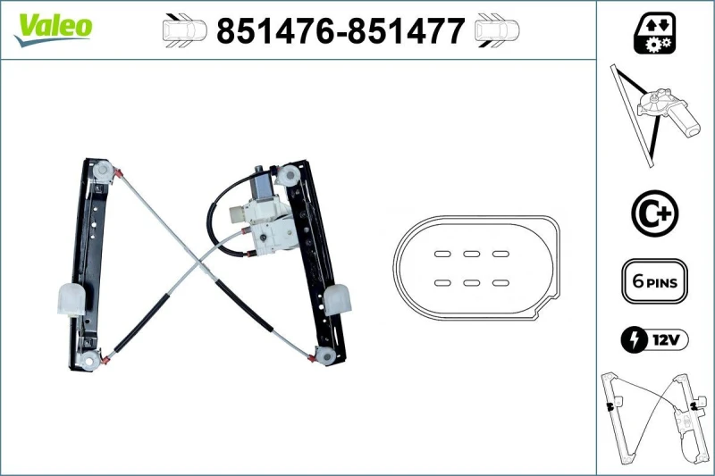 Image of Window regulator VALEO 851477
