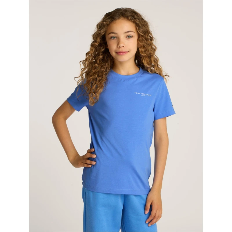 Image of TOMMY HILFIGER U Mini Corp Logo Tee Ss - Blue Blue One Size
