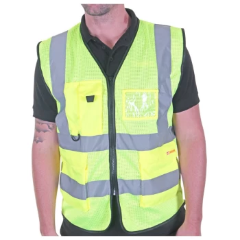 Image of EXECUTIVE MESH WAISTCOAT S/Y MED - Hi Vis - Beeswift