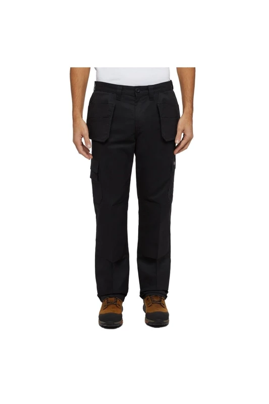 Image of Dickies Mens Everyday Holster Pockets Work Trousers 30S - Waist 30', Inside Leg 30' Black DIC066-BLACK-30S