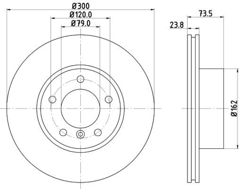 Image of HELLA Brake disc HELLA 8DD 355 128-421