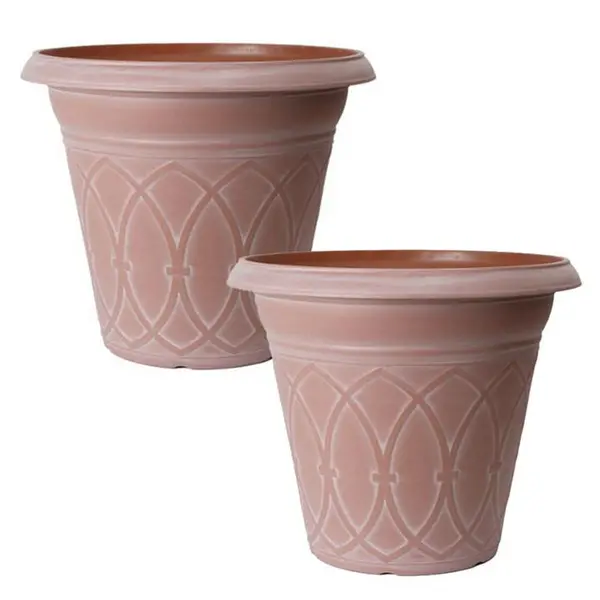 YouGarden Pair of Durham Planters (18) - Cloudy Terracotta 33x44x44cm Multi 40546399000