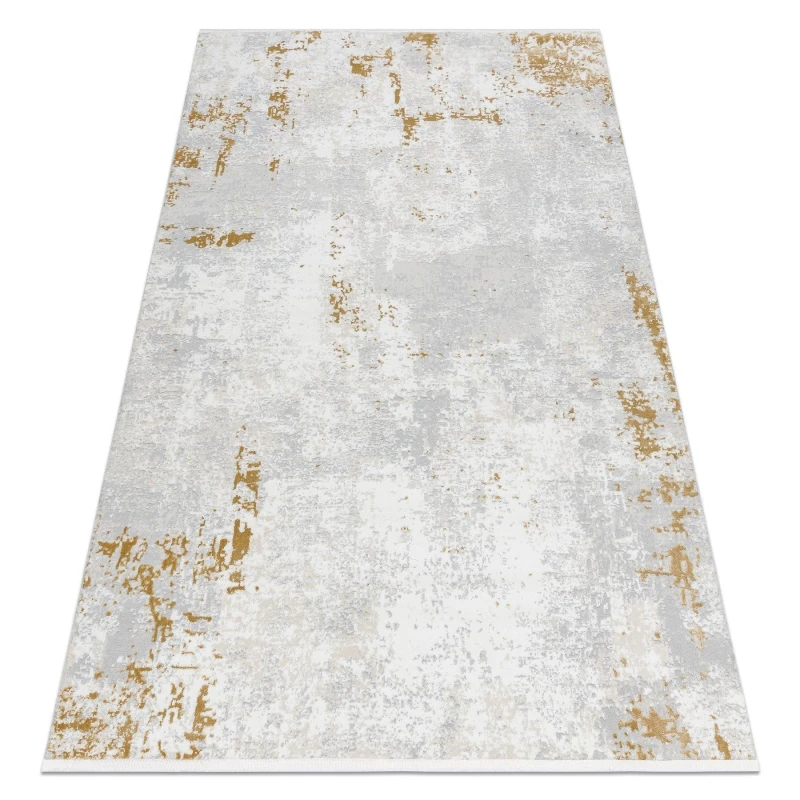 Image of RugsX Modern Carpet Duke 51378 Cream / Gold - Concrete, Stone Structured, Ve 80X150 Cm