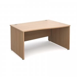 image of Maestro 25 PL Right Hand Wave Desk 1400mm - Beech Panel Leg Design