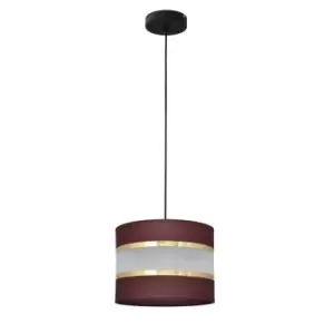 Image of Helen Cylindrical Pendant Ceiling Light Brown Gold Black 20cm