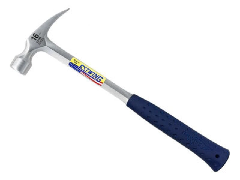 Image of ESTWING E3/16S Straight Claw Hammer - Vinyl Grip 450g (16oz) ESTE316S - Estwing E3/16S
