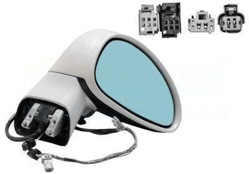 Image of VAN WEZEL 0970818 Wing mirror * HAGUS * Right, with temperature sensor, primed Outside Mirror (50)