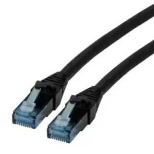 image of Roline Unshielded Cat6a Cable Assembly 2m, Black, Male RJ45