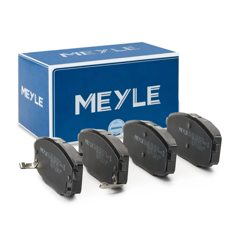 Image of MEYLE 025 239 6617/W Brake pad set Front Axle, with acoustic wear warning, Original Quality, with anti-squeak plate Brake Pad Set,disc brake (402)