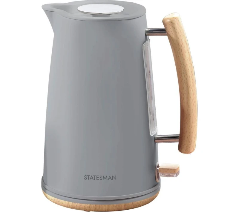 Image of STATESMAN Scandi SKK00153GY Jug Kettle - Brown & Grey, Brown,Silver/Grey 5016368015711