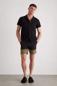 Image of Mens Black Colour Block Swim Short