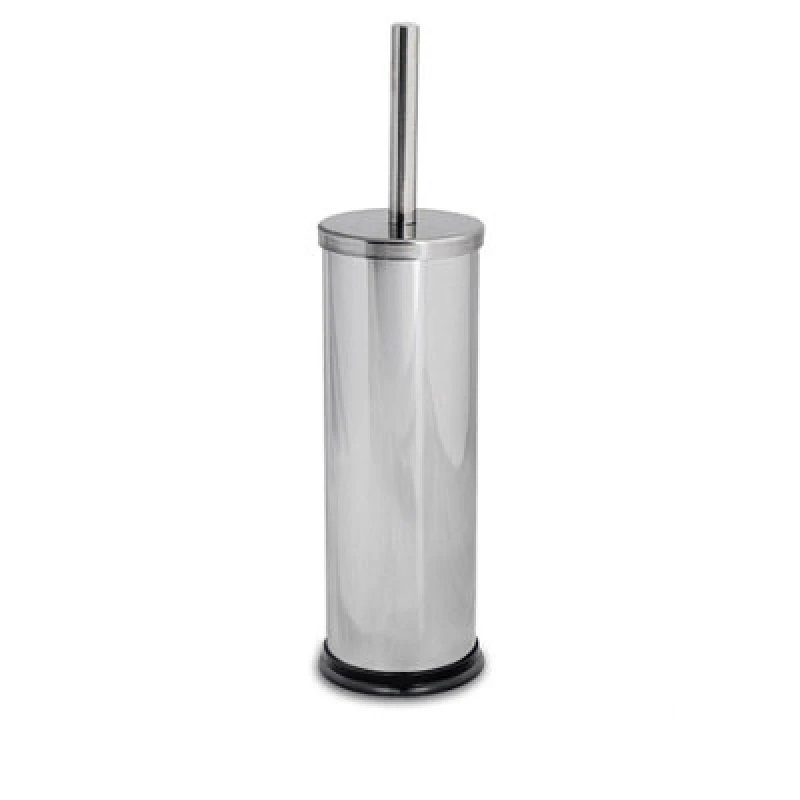 Image of Harbour Housewares Toilet Brush & Holder - Chrome - Round Stainless Steel Non Slip Rust Resistant Toilet Cleaning Brush Set