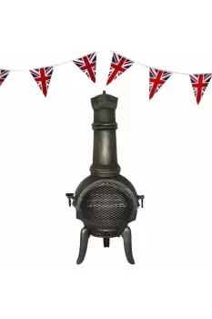 Image of Cast Iron Chimenea & Union Jack Bunting