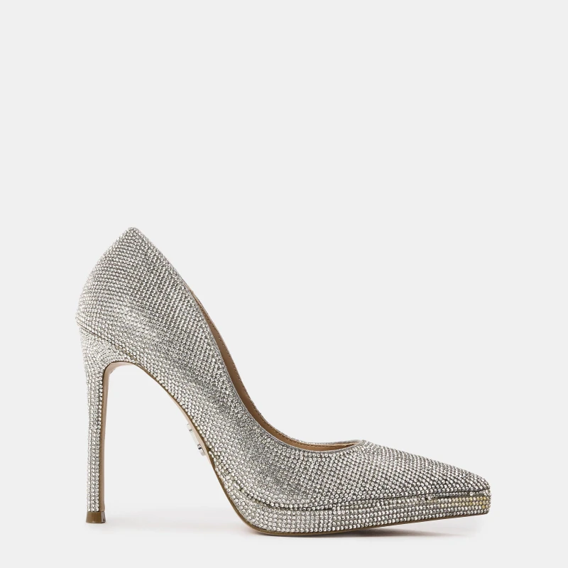 Image of Steve Madden Womens Klassy R Stiletto Court Shoes Silver female 3 (36)