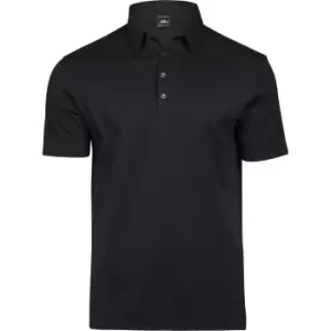 Image of Tee Jays Mens Pima Cotton Interlock Polo Shirt (3XL) (Black)