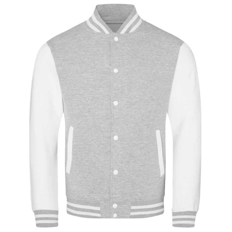Image of AWDis AWDis Men Varsity Jacket in Pale Grey Size: X-Small Pale Grey XS Male 5063527460547