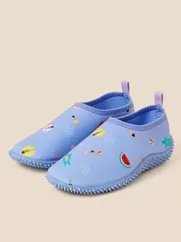 Image of Accessorize Girls Funshine Swim Shoes - Blue Size 9 Younger