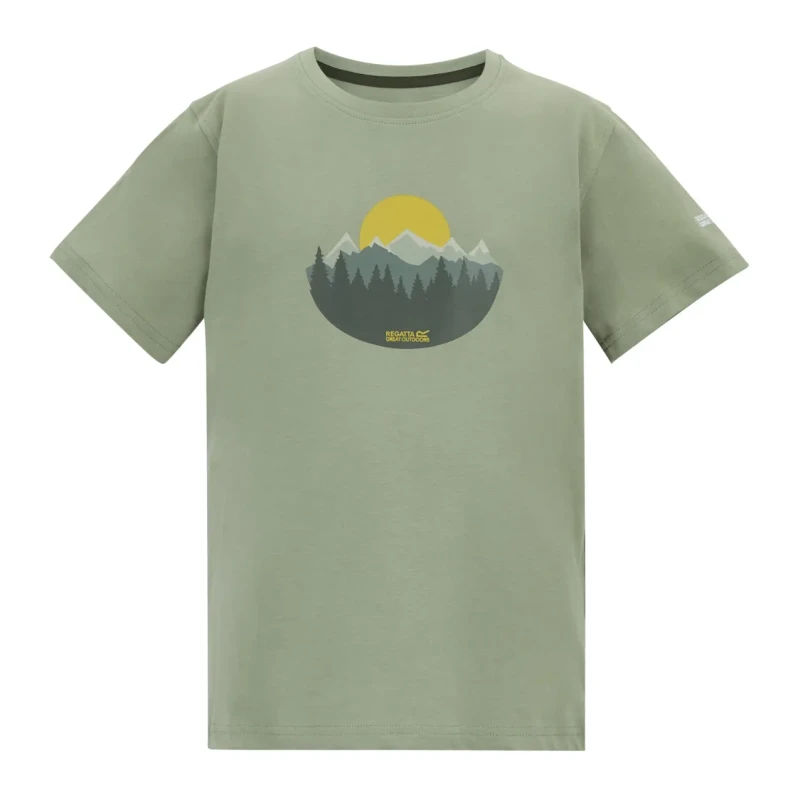 Image of Regatta Children's T-Shirt Regatta Bosley Vert Unisex 3/4 ans