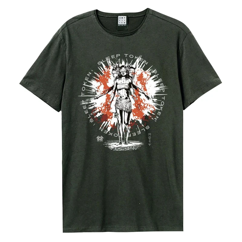 Image of Amplified Amplified Men Rain Sleep Token T-Shirt in Charcoal Size: X-Small Charcoal XS Male 5063574976107