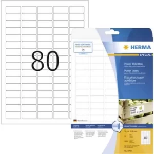 image of Herma 10901 Labels 35.6 x 16.9mm Paper White 2000 pc(s) Permanent Adhesive labels (extra strong), All-purpose labels Inkjet, Laser, Copier 25 Sheet A4