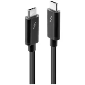 Image of LINDY Thunderbolt cable Thunderbolt 3 USB-C plug, USB-C plug 1m Black 41556