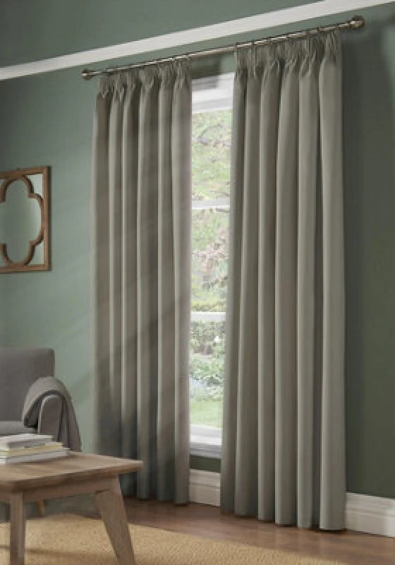 Image of Luxury Living Essential Room Darkening Pencil Pleat Curtains Silver