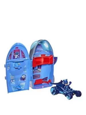 image of Pj Masks Pj Masks 2-In-1 Hq Playset, Headquarters And Rocket Pre-School Toy With Action Figure And Vehicle For Children Aged 3 And Up